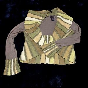 Lauren Vidal Multicolor Striped Cardigan